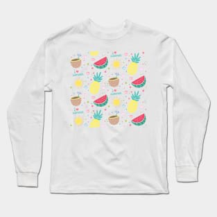 Summer 3 (watermelons and pineapple ) Long Sleeve T-Shirt